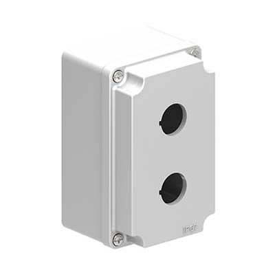 Lovato LPZM2A8 5x3x3 Metal Pushbutton Enclosure with 2 Holes, 22.5 mm