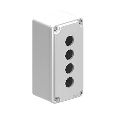 Lovato LPZM4A8 7x3x3 Metal Pushbutton Enclosure with 4 Holes, 22.5 mm