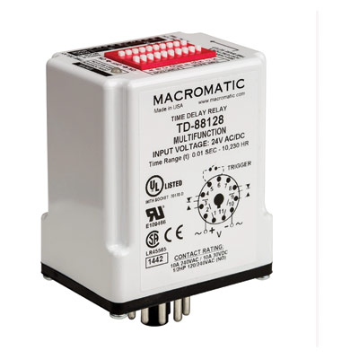 10A DPDT Multi-Function Time Delay Relay, 120V AC/DC