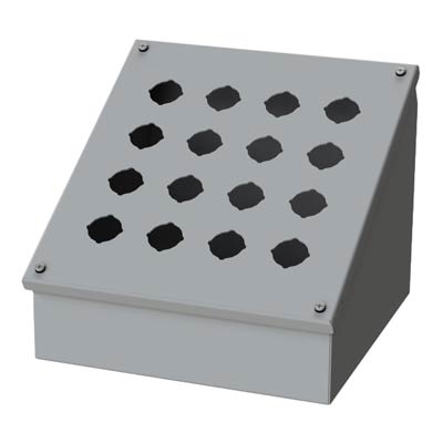 Saginaw Control & Engineering SCE-16PBA 12x11x9 Metal Pushbutton Enclosure with 16 Holes, 30.5 mm