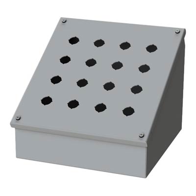 Saginaw Control & Engineering SCE-16PBAI 12x11x9 Metal Pushbutton Enclosure with 16 Holes, 22.5 mm