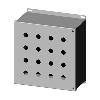 Saginaw Control & Engineering SCE-16PBHSS6I 12x12x6" 316 Stainless Steel Pushbutton Enclosure with 16 Holes, 22.5 mm