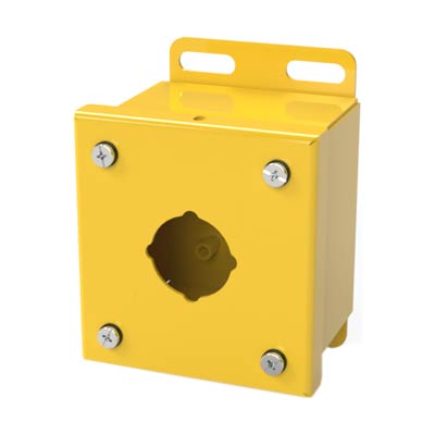 Saginaw Control & Engineering SCE-1PB-RAL1018 4x3x3" Metal Push Button Enclosure with 1 Hole, 30.5 mm