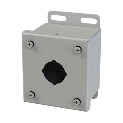 Saginaw Control & Engineering SCE-1PB 4x3x3 Metal Pushbutton Enclosure with 1 Hole, 30.5 mm