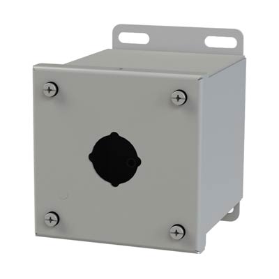 Saginaw Control & Engineering SCE-1PBX 4x4x5 Metal Pushbutton Enclosure with 1 Hole, 30.5 mm