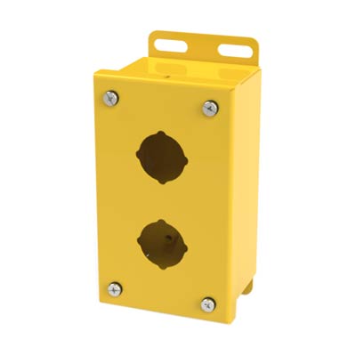 Saginaw Control & Engineering SCE-2PB-RAL1018 6x3x3" Metal Push Button Enclosure with 2 Holes, 30.5 mm