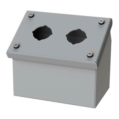 Saginaw Control & Engineering SCE-2PBA 4x6x5 Metal Pushbutton Enclosure with 2 Holes, 30.5 mm