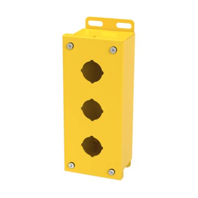 Saginaw Control & Engineering SCE-3PB-RAL1018 8x3x3" Metal Push Button Enclosure with 3 Holes, 30.5 mm