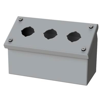 Saginaw Control & Engineering SCE-3PBA 4x8x5 Metal Pushbutton Enclosure with 3 Holes, 30.5 mm