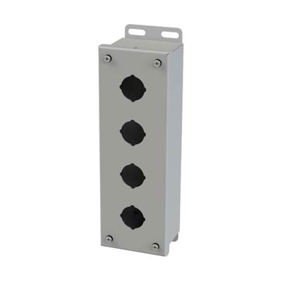 Saginaw Control & Engineering SCE-4PB 10x3x3 Metal Pushbutton Enclosure with 4 Holes, 30.5 mm