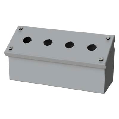 Saginaw Control & Engineering SCE-4PBAI 4x10x5 Metal Pushbutton Enclosure with 4 Holes, 22.5 mm
