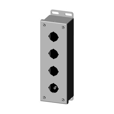 Saginaw Control & Engineering SCE-4PBSS 10x3x3" 304 Stainless Steel Push Button Electrical Enclosure with 4 Holes, 30.5 mm