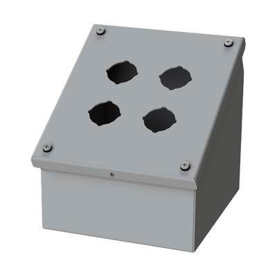 Saginaw Control & Engineering SCE-4SPBA 7x6x7 Metal Pushbutton Enclosure with 4 Holes, 30.5 mm