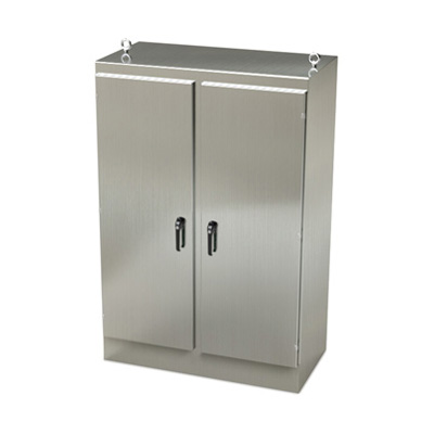 Saginaw Control & Engineering SCE-72EL4824SSFSD 72x48x24" 304 Stainless Steel Free Standing Electrical Enclosure