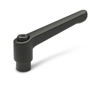 J.W. Winco 8TA05K Black Adjustable Lever with Tapped Hole