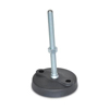 J.W. Winco 8T3WP1 1.97 inch Nylon Base Leveling Mount, 1/2 x 13 Threaded Stud